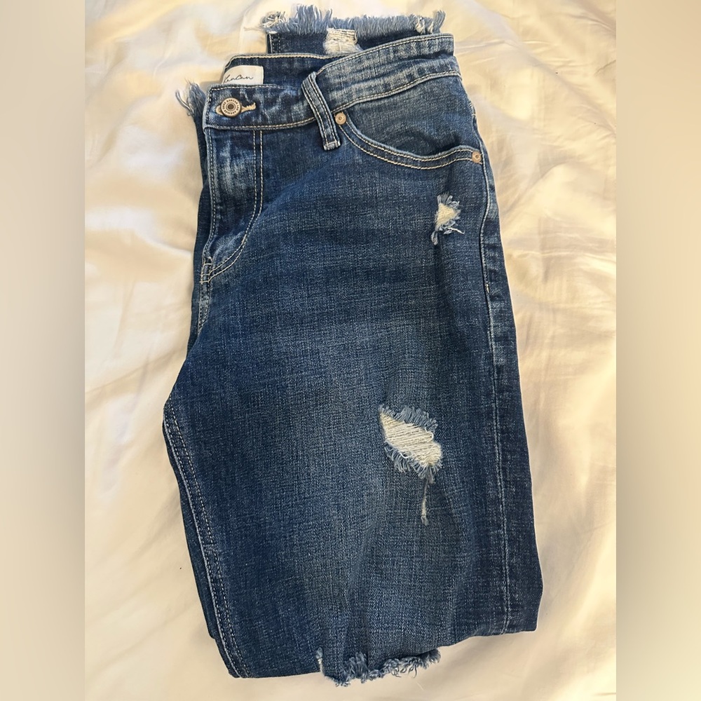 Brandy Melville Dark Washed Ripped Jeans, Skinny